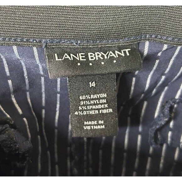 Lane Bryant Womens Blue White Polka Dots Dress Pants Size 14 - Picture 14 of 14